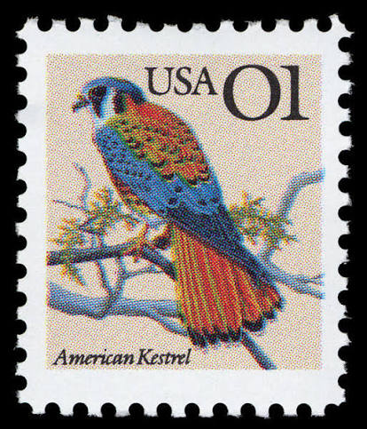 USA 1c American Kestrel stamp